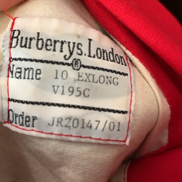 Burberrys Original Vintage Trench Coat Red SIZE 10 tall extra-long - Picture 13 of 13